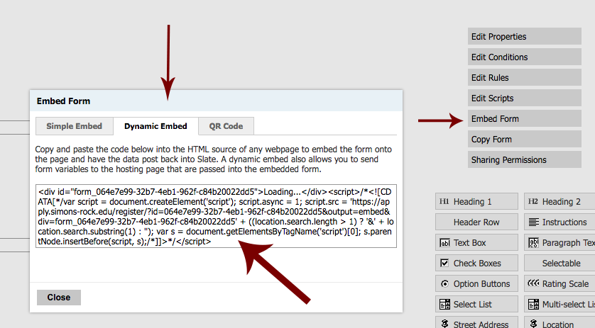 Slate Dynamic Embed Code