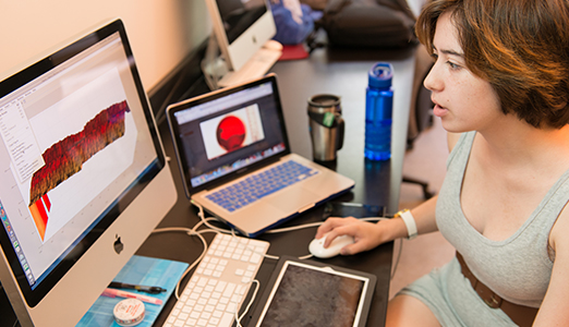 Student of computer science engaged in coursework