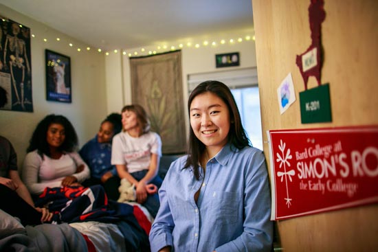 Students in residence hall