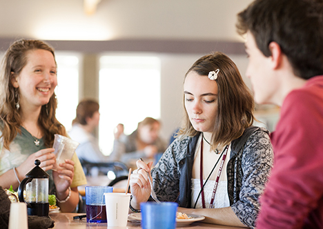 students eating